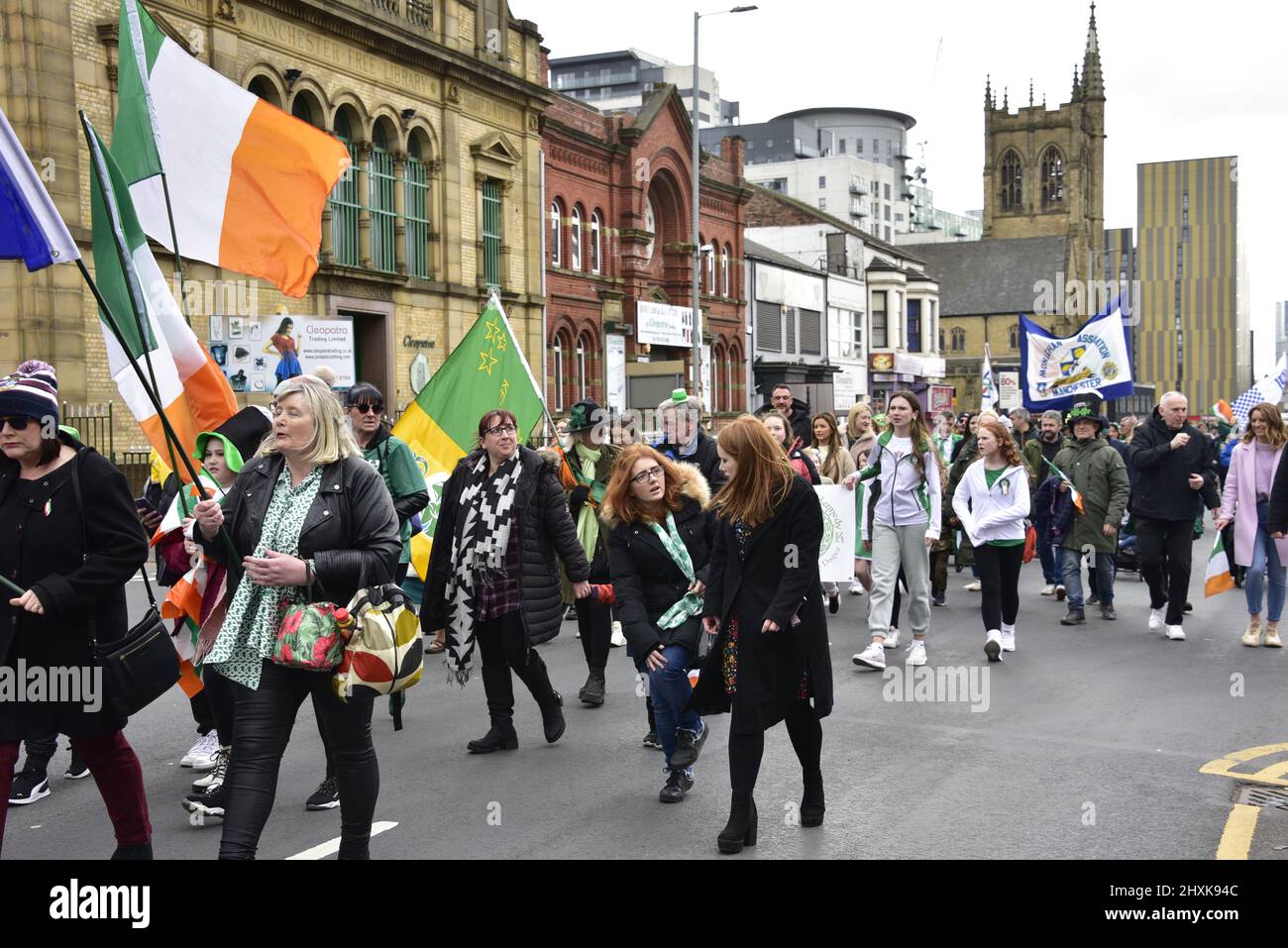 Manchester, UK, 13th March, 2022. The annual St Patrick's Day parade