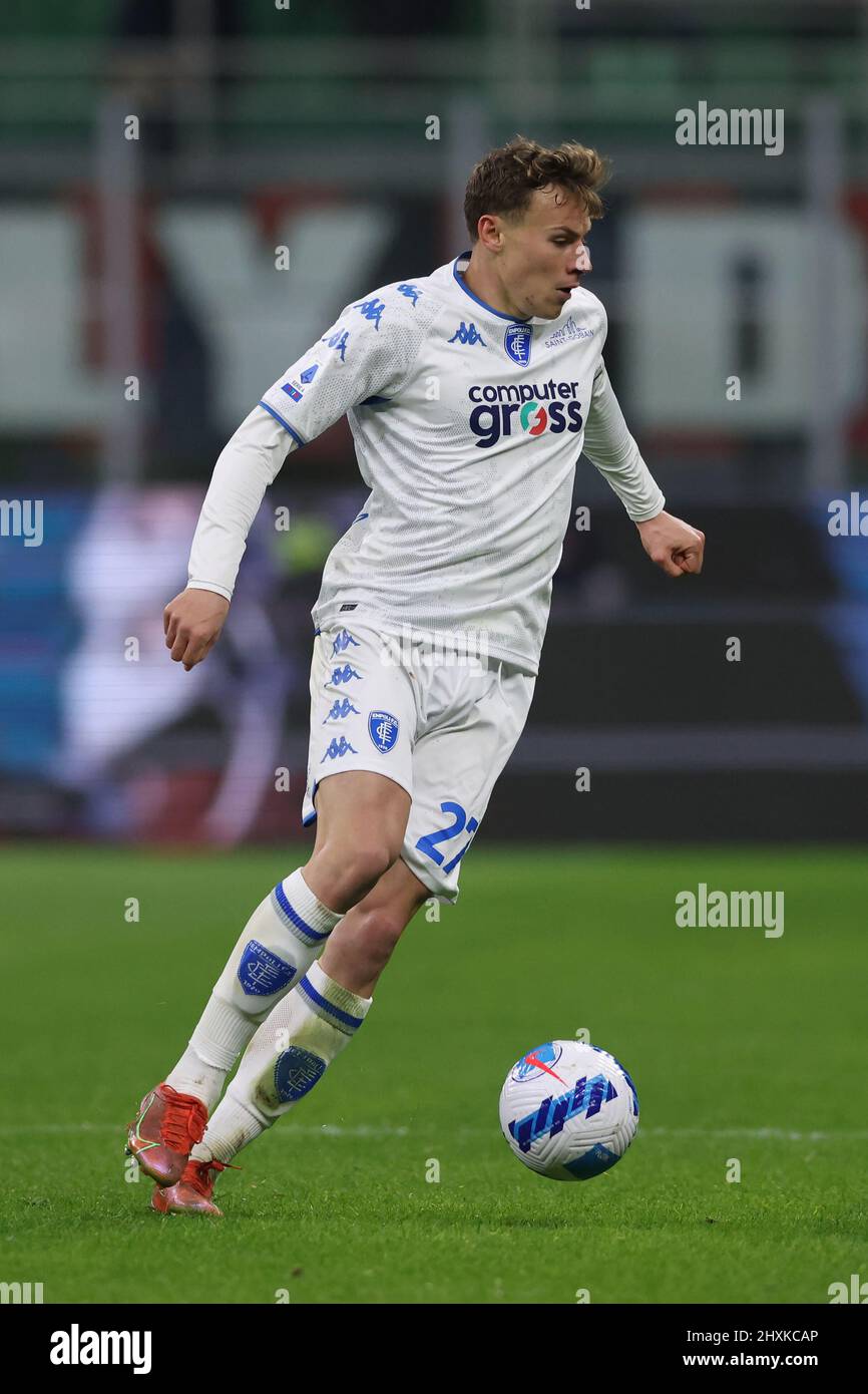 Milan, Italy, 12th March 2022. Szymon Zurkowski of Empoli FC during the Serie A match at Giuseppe Meazza, Milan. Picture credit should read: Jonathan Moscrop / Sportimage Stock Photo