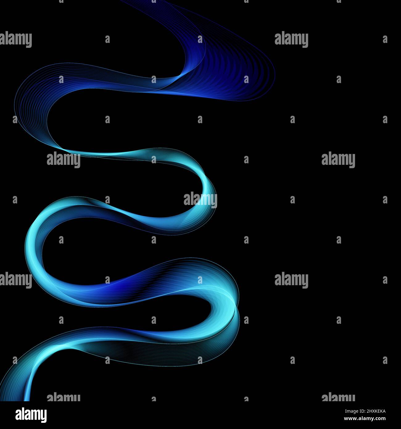 Vector Abstract shiny color blue wave design element on dark background ...