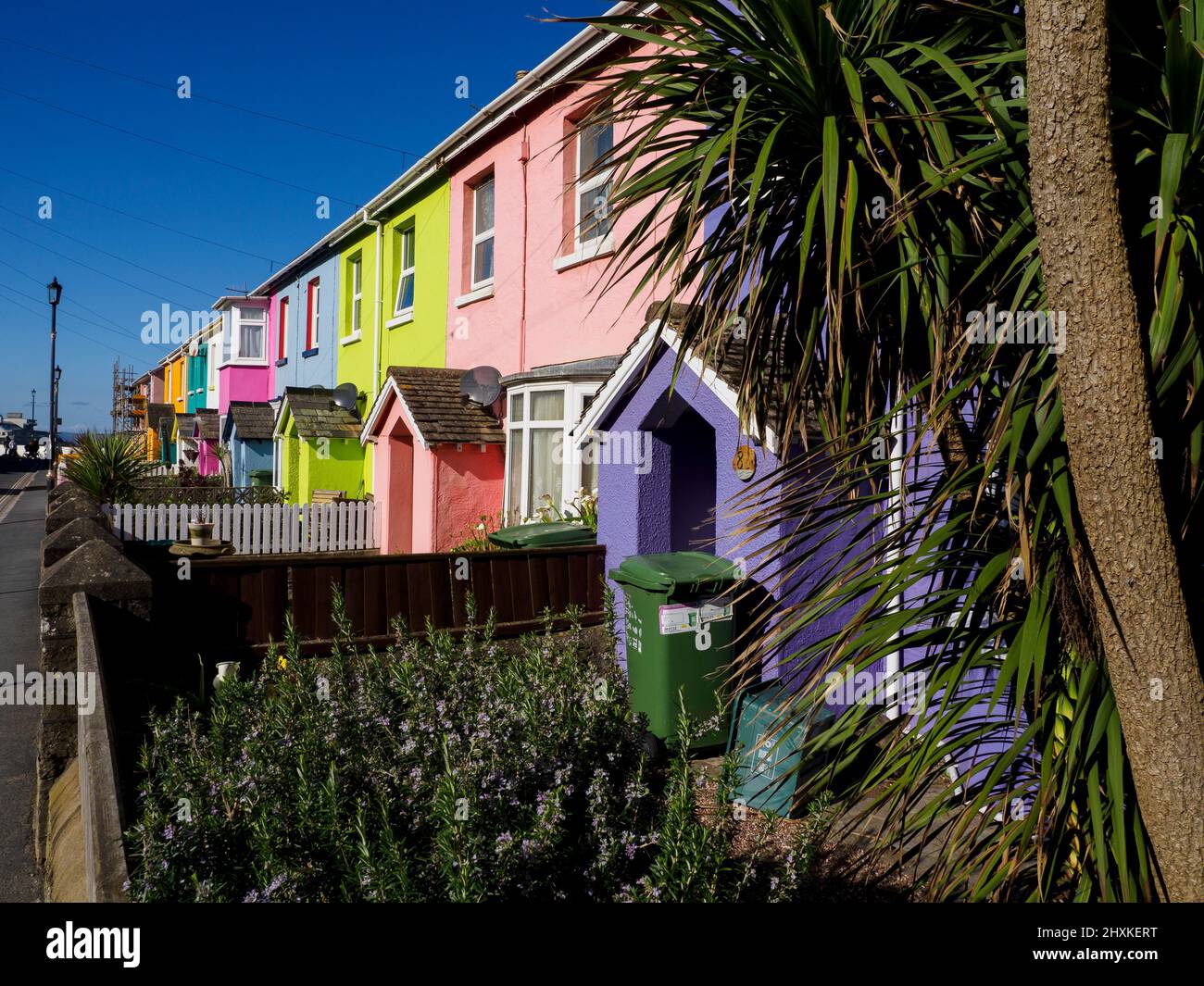 Colourful houses, Westward Ho!, Devon, UK Stock Photo Alamy