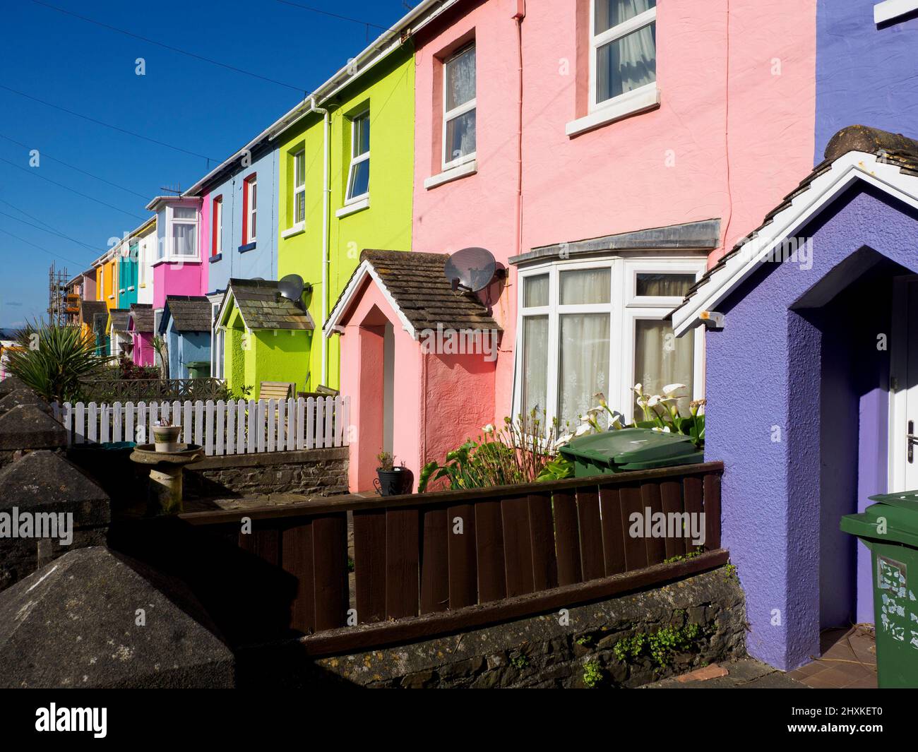 Colourful houses, Westward Ho!, Devon, UK Stock Photo Alamy