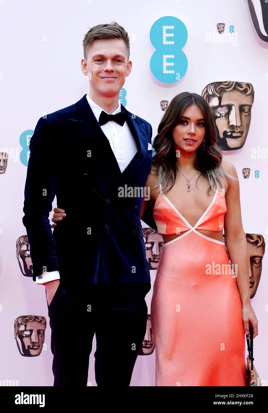 Caspar Lee and Ambar Driscoll attending the 75th British Academy Film