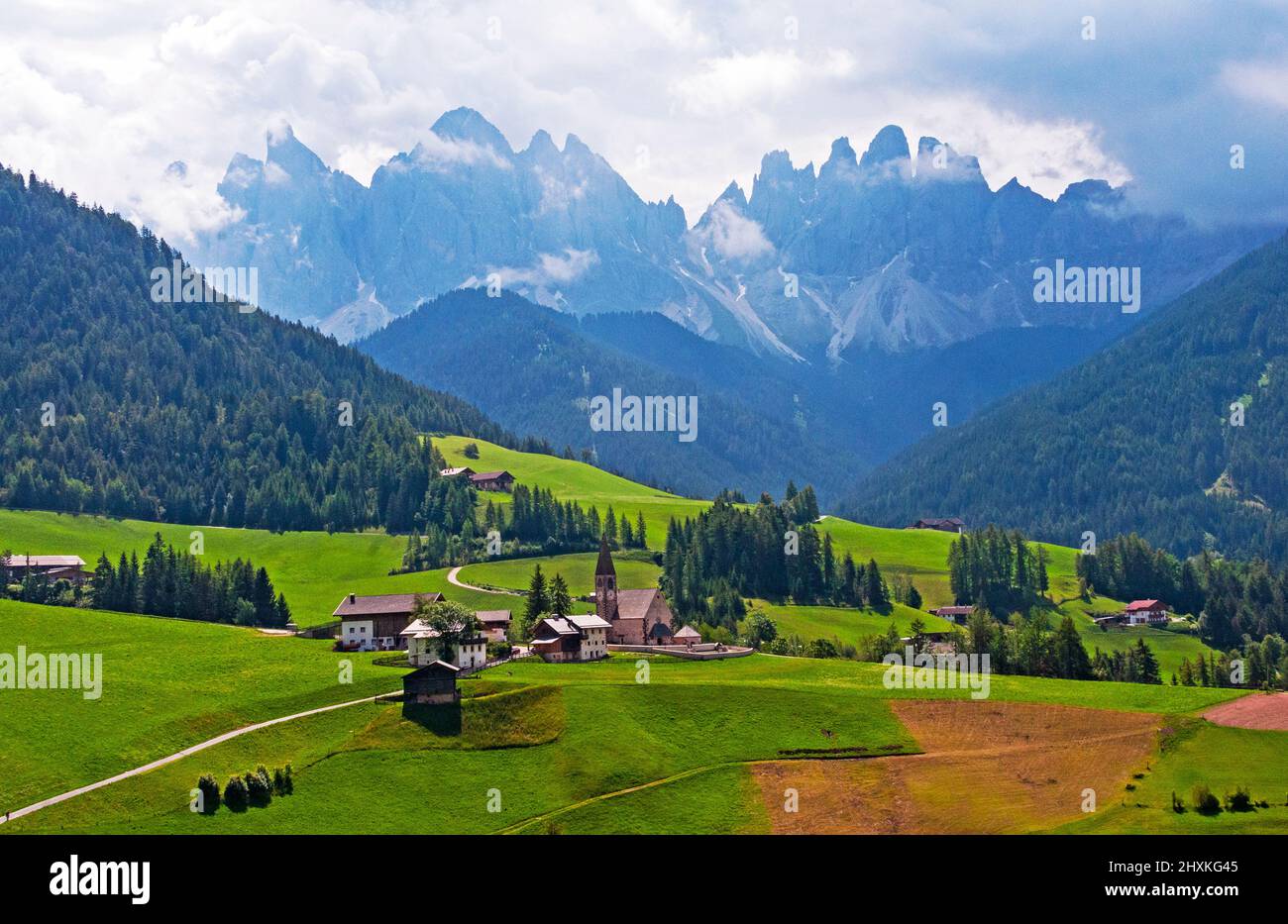 Dolomite peaks of Puez Odle Nature Park, Alto Adige, Italy Stock Photo