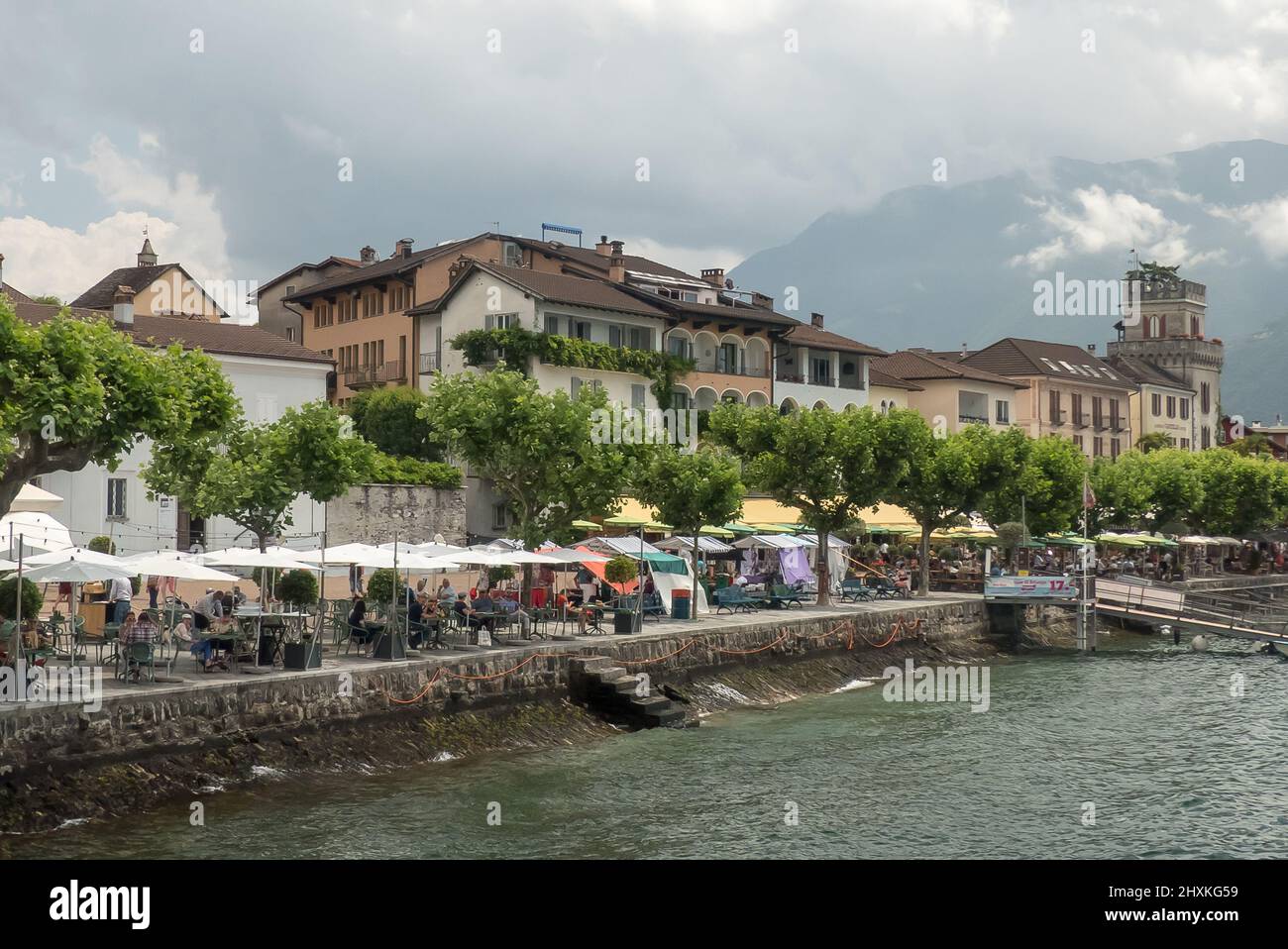 Lake Maggiore in Switzerland: the town of Ascona Stock Photo