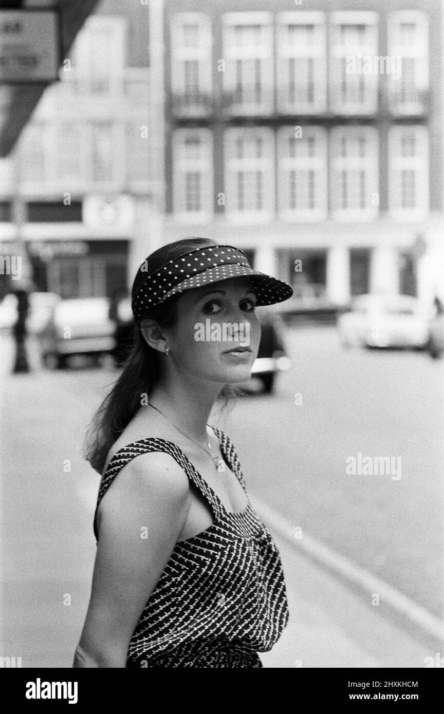 American actress Carrie Fisher, who is the star of the film 'Star Wars', in which she plays Princess Leia, arrived in London today to promote the film. 28th September 1977. Stock Photo