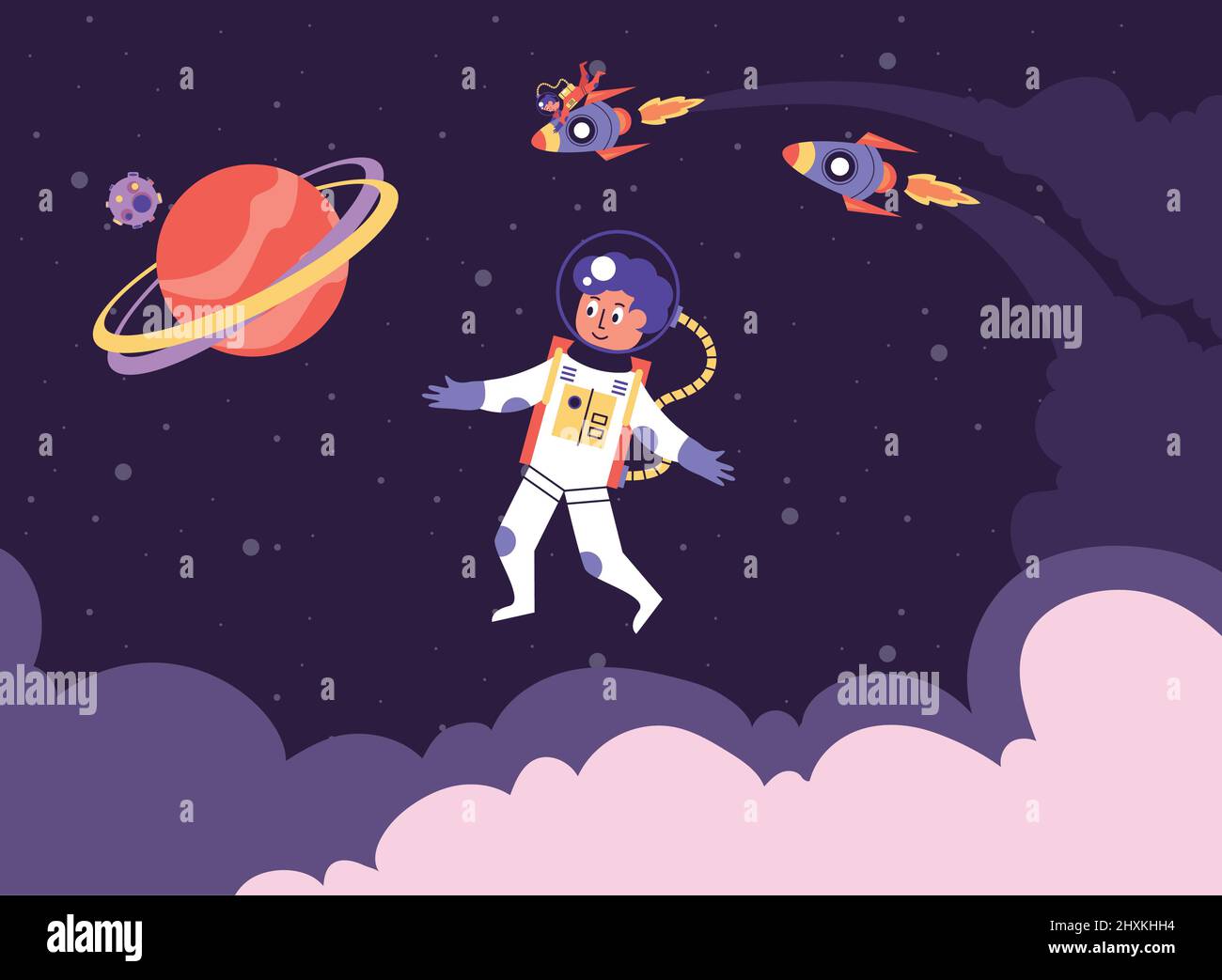 space astronauts and rockets Stock Vector Image & Art - Alamy