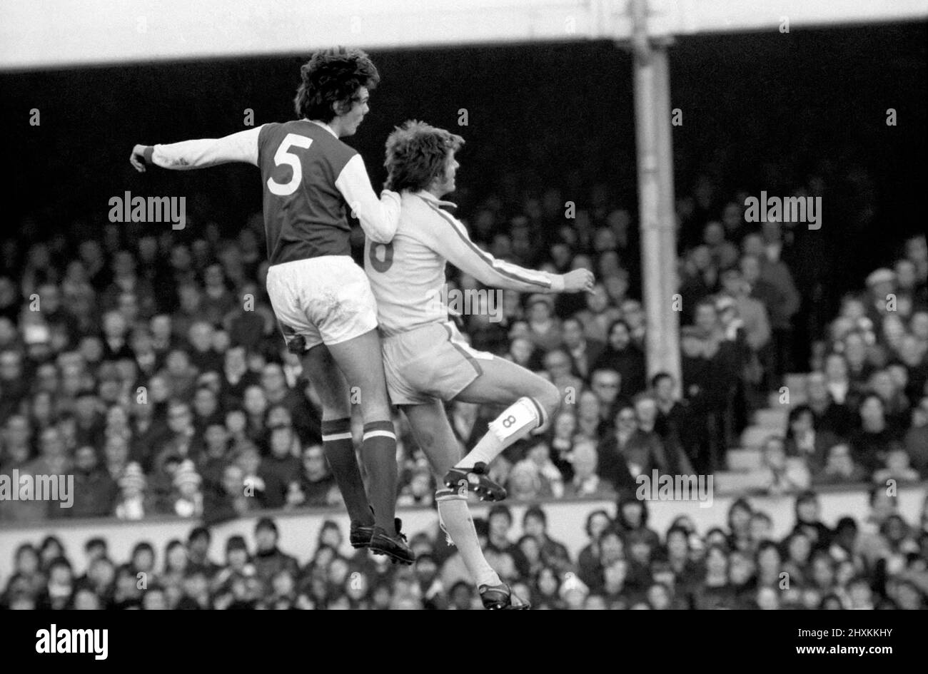 Football: Arsenal (1) vs. Leeds United (1). Division I. January 1977 77-00029 Stock Photo