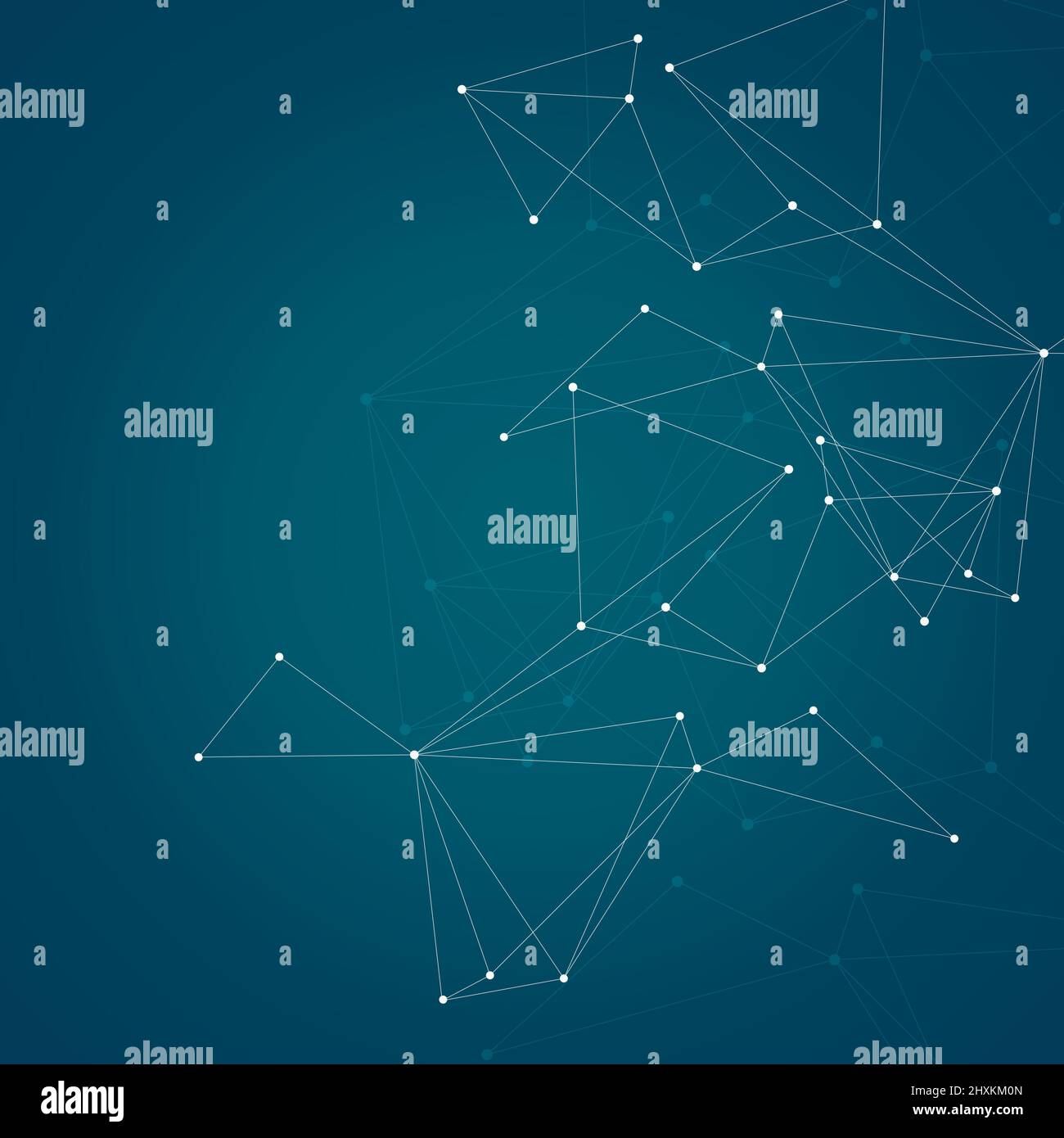 Abstract connection structure on dark background with connecting dots and lines Stock Vector
