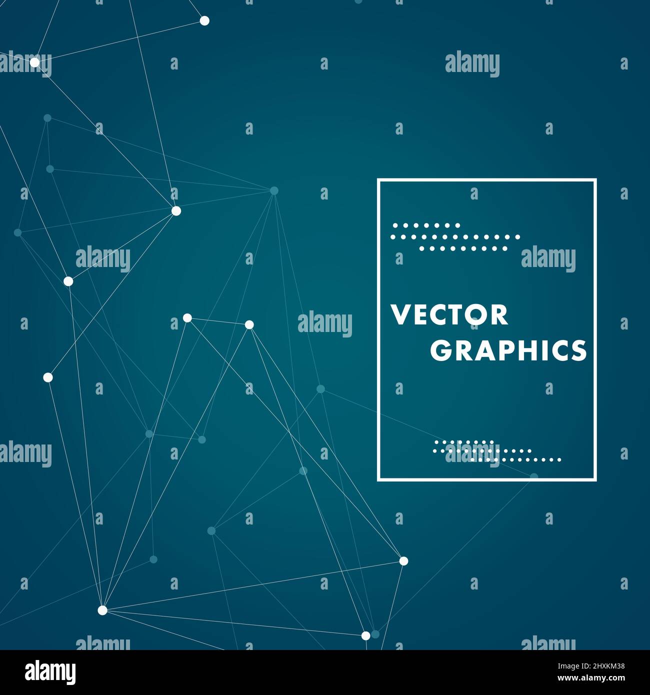 Abstract vector science dark blue background with connecting dots and lines Stock Vector