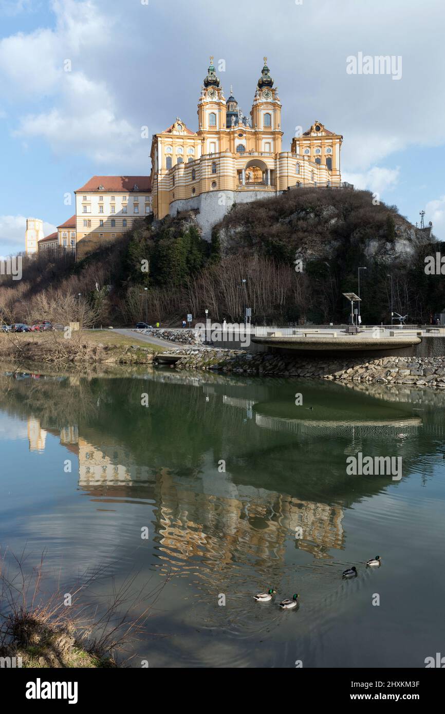 Benedictine Abbey in city Melk, Austria, UNESCO world cultural heritage ...
