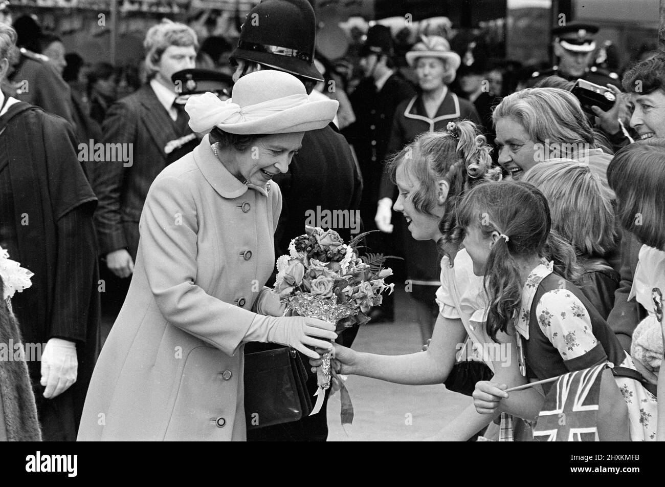 Queen Elizabeth II visits Hartlepool Town Centre during her Silver ...