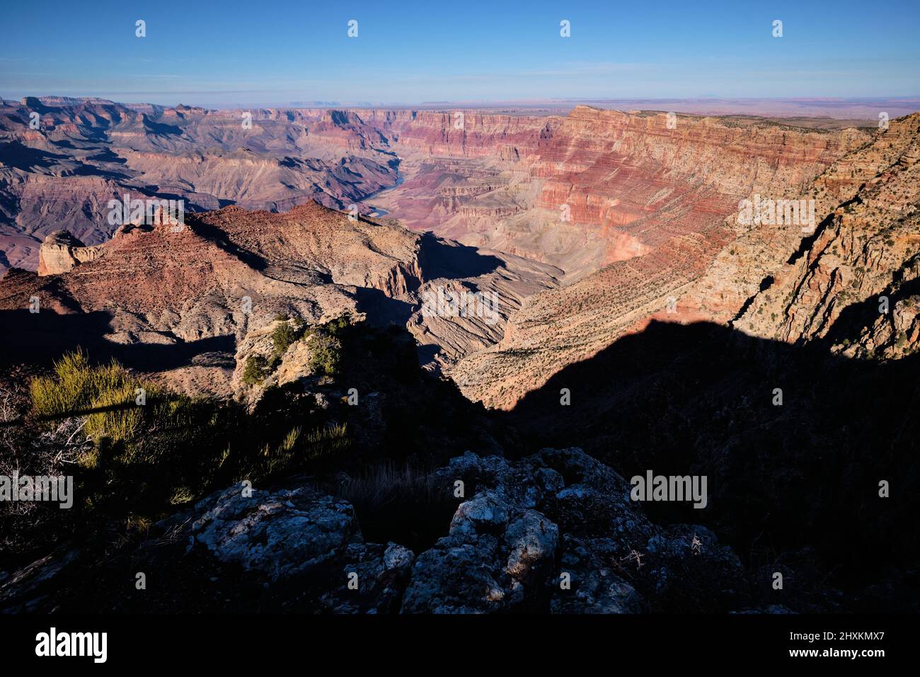 Looking north into the Grand Canyon from one of the most easterly viewpoints:  Navajo Point Stock Photo