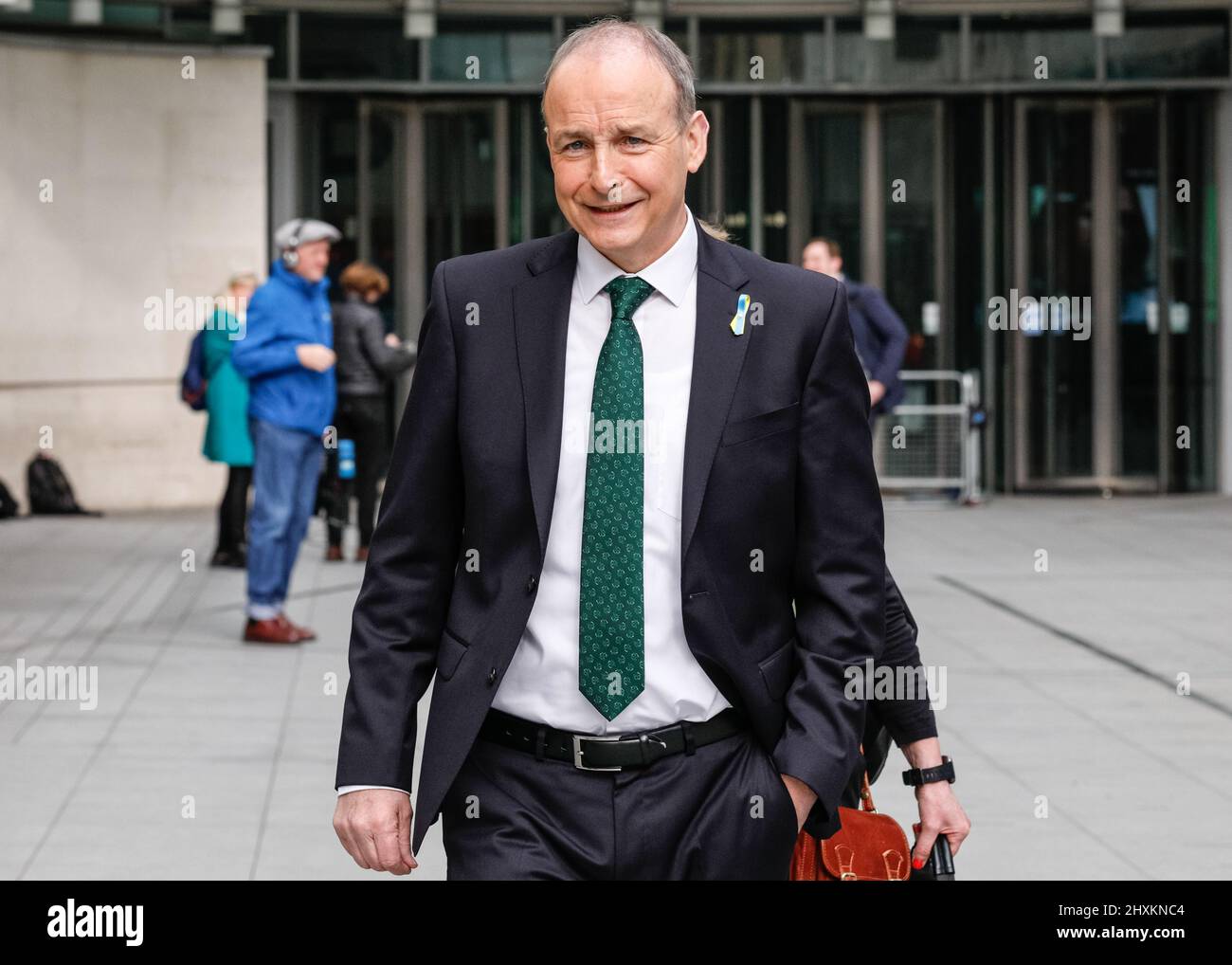 London, UK. 13th Mar, 2022. Micheál Martin, Irish Taoiseach (Prime Minister) at the BBC for an interview. Credit: Imageplotter/Alamy Live News Stock Photo