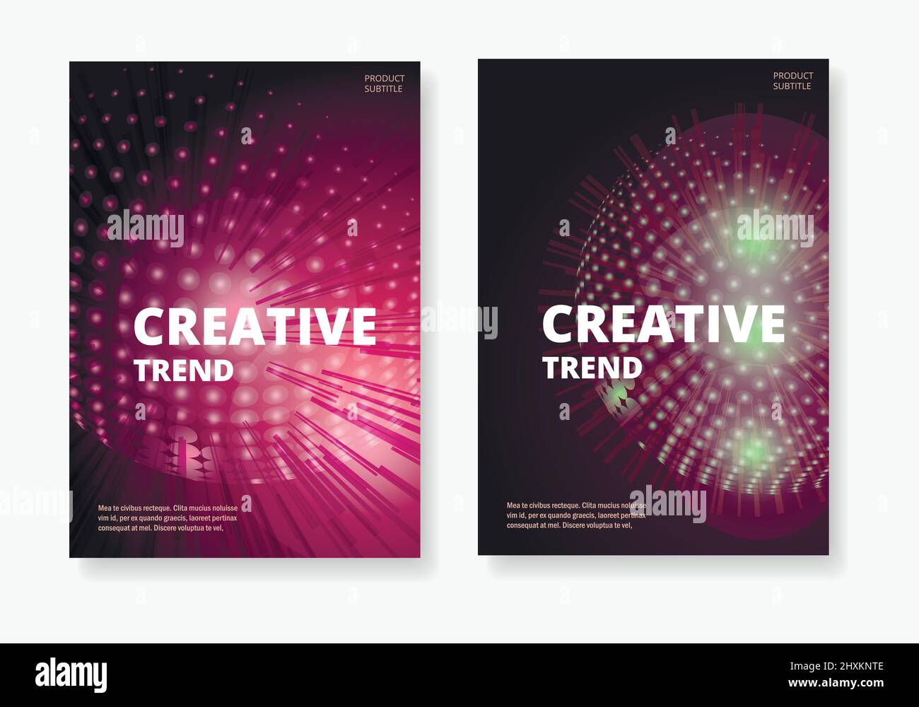 Abstract brochure design with circle and halftone effect Stock Vector