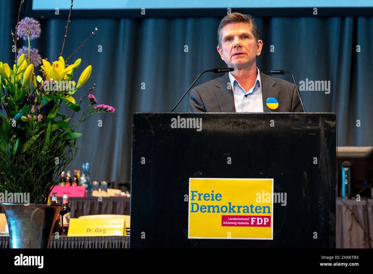 Neumünster, Deutschland 13. März 2022, Landesparteitag der FDP Schleswig-Holstein, die Delegierten   beschließen das Programm für die kommende Landtag Stock Photo