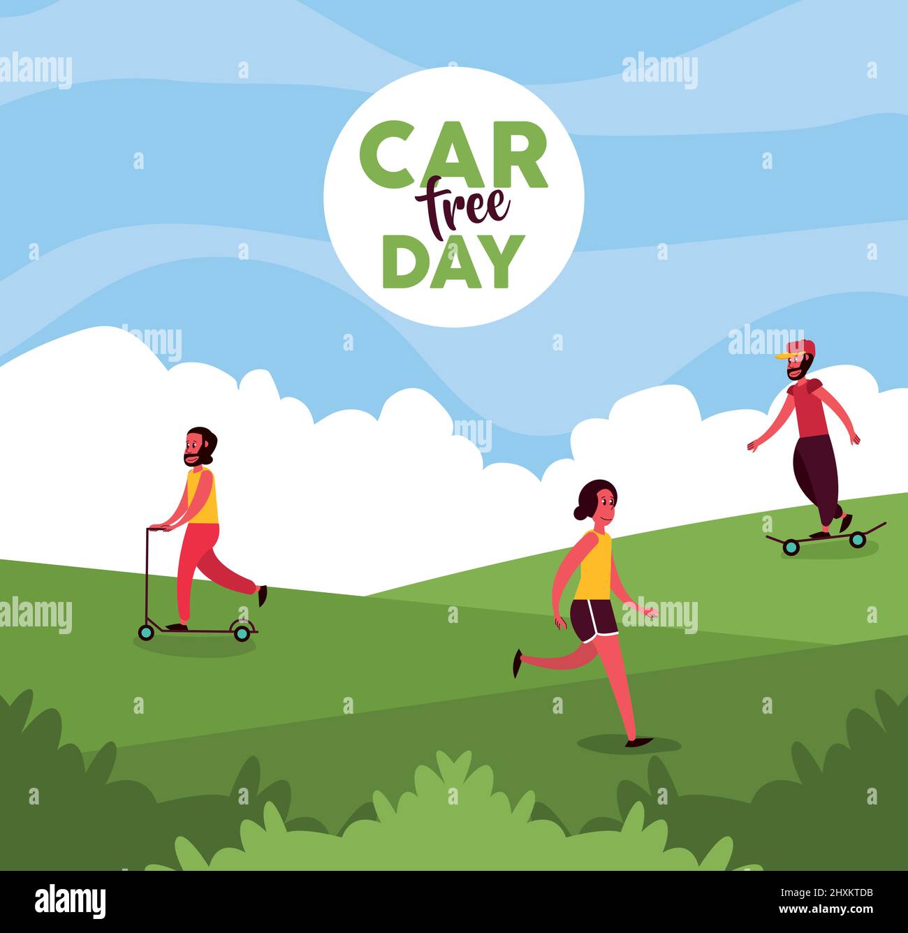 car free day landscape Stock Vector Image & Art - Alamy