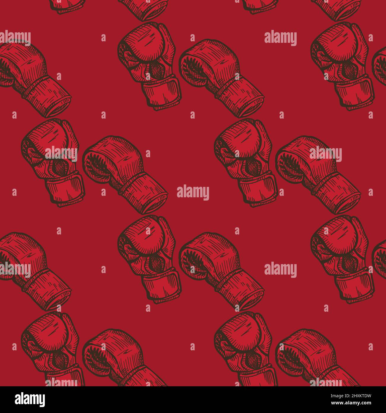 Boxing gloves seamless pattern. Vintage sport inventory background