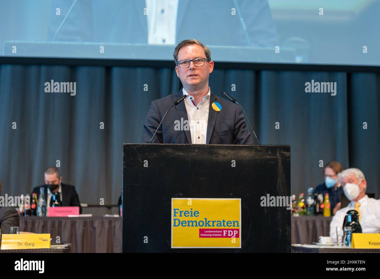 Neumünster, Deutschland 13. März 2022, Landesparteitag der FDP Schleswig-Holstein, die Delegierten   beschließen das Programm für die kommende Landtag Stock Photo