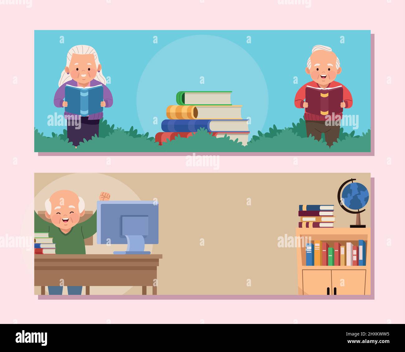 old people continuing education Stock Vector Image & Art Alamy