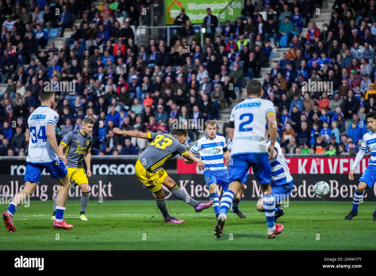 Zwolle Cyriel Dessers of Feyenoord scores the 12 during the match
