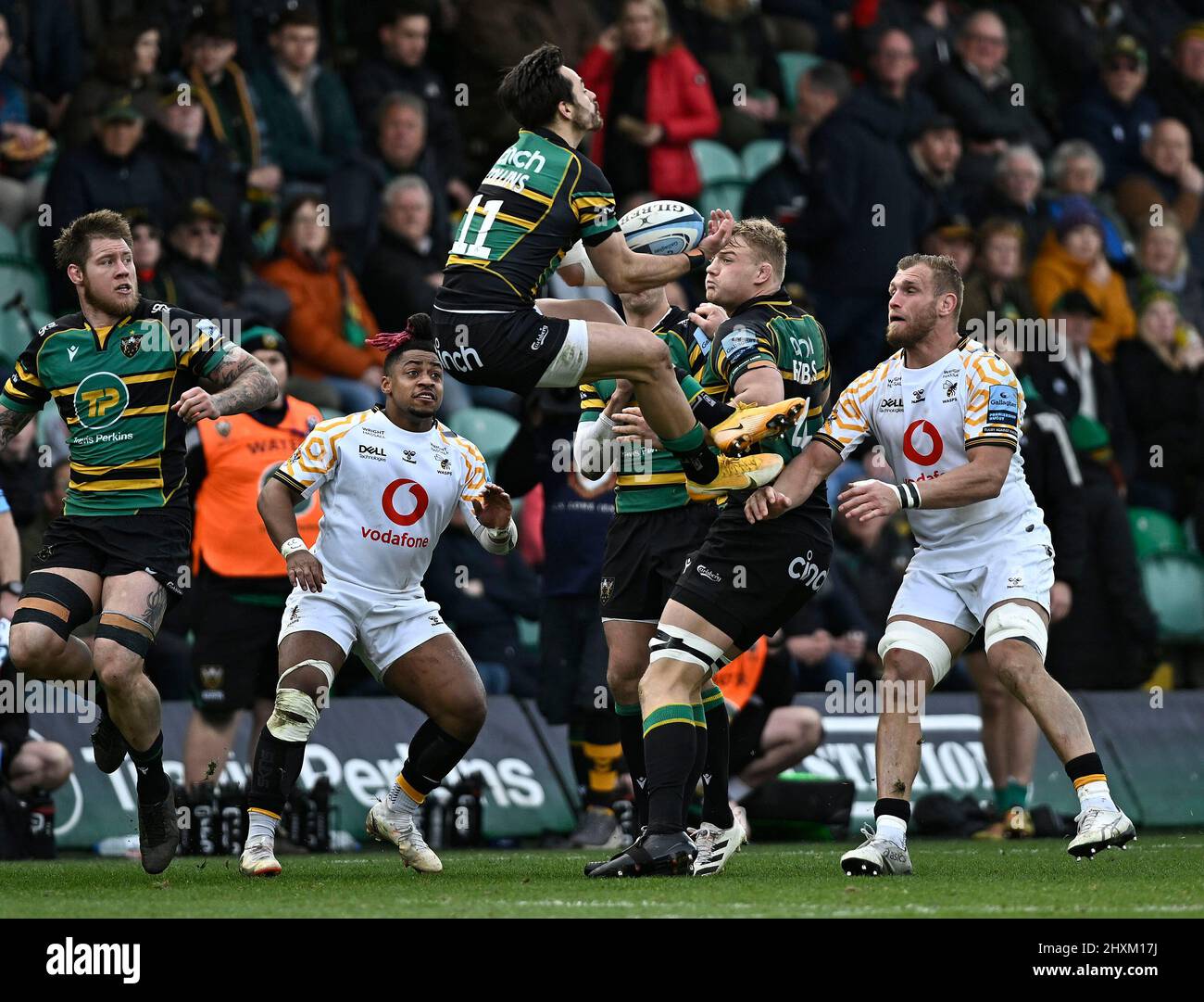 Northampton, United Kingdom. 13th Mar, 2022. Premiership Rugby. Northampton Saints V Wasps