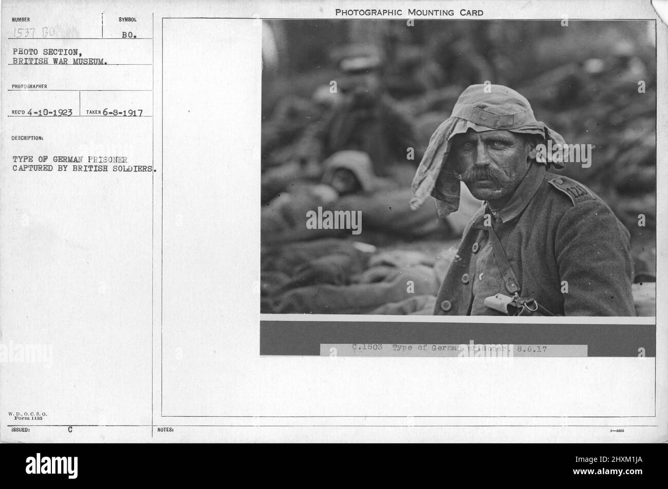 Type of German prisoner captured by British soldiers. 6-8-1917 ...
