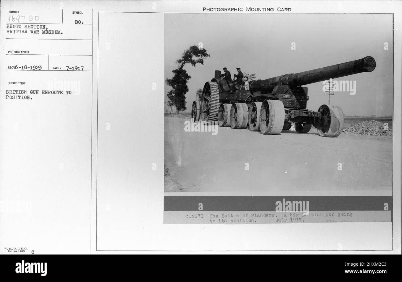 British gun enroute to position. July 1917. Collection of World War I