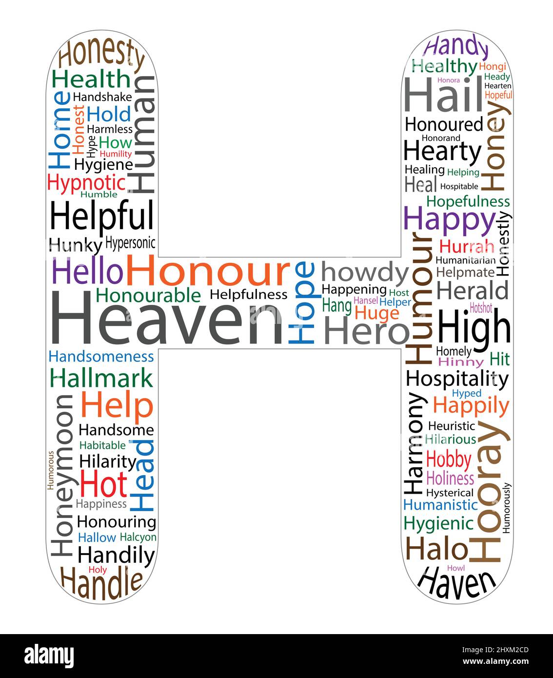 ABC word cloud. Positive words Letter H Stock Vector Image &amp; Art 