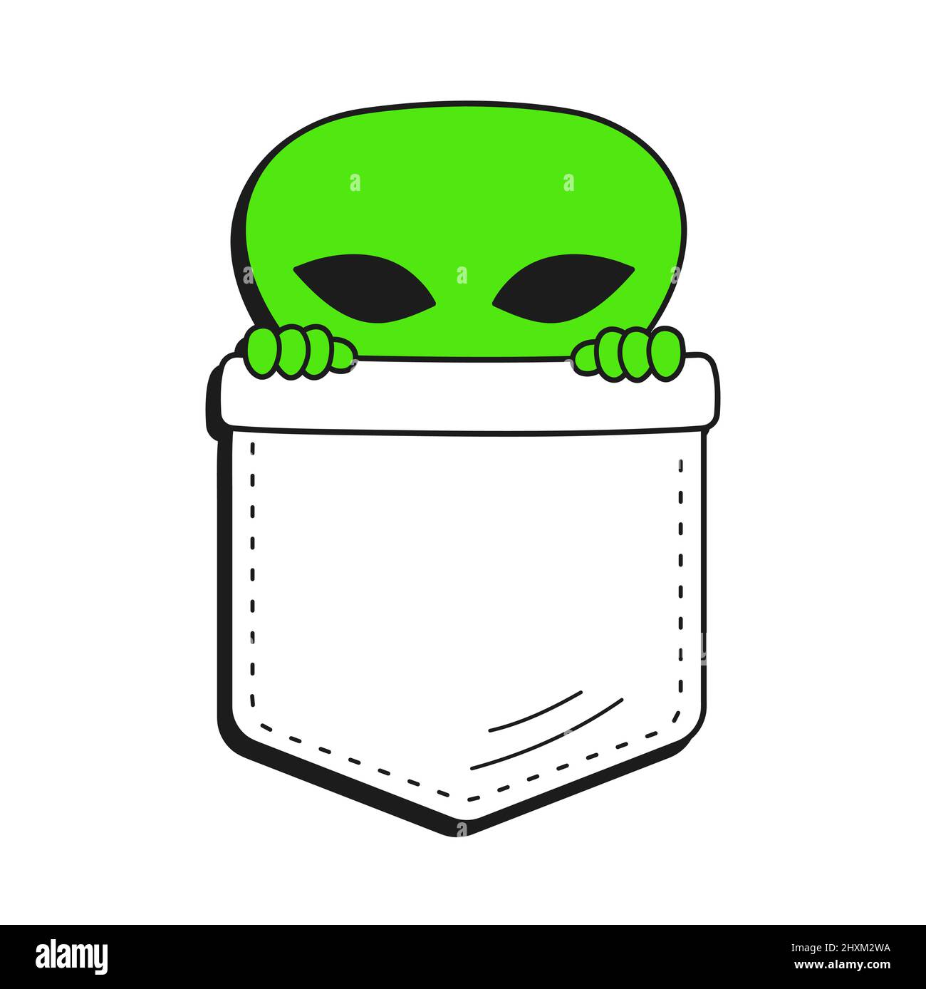 Image of Cheerful Cartoon Alien Online T-Shirt Template - VistaCreate