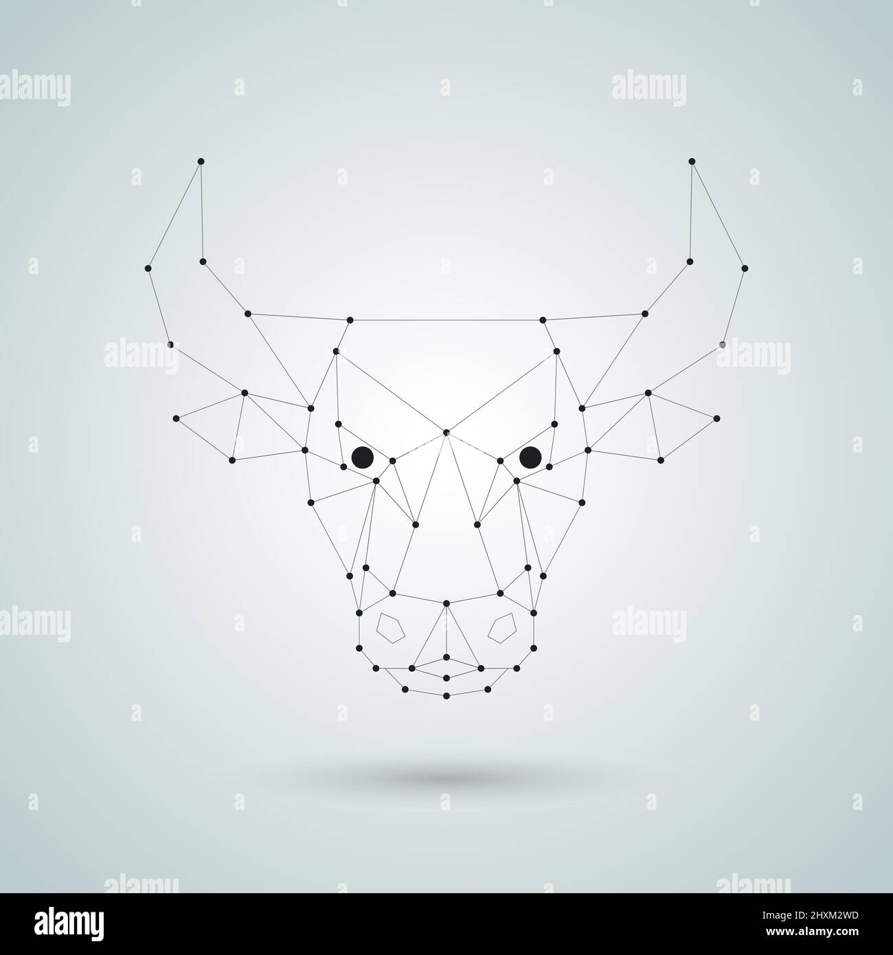 Polygonal vector bull head Stock Vector