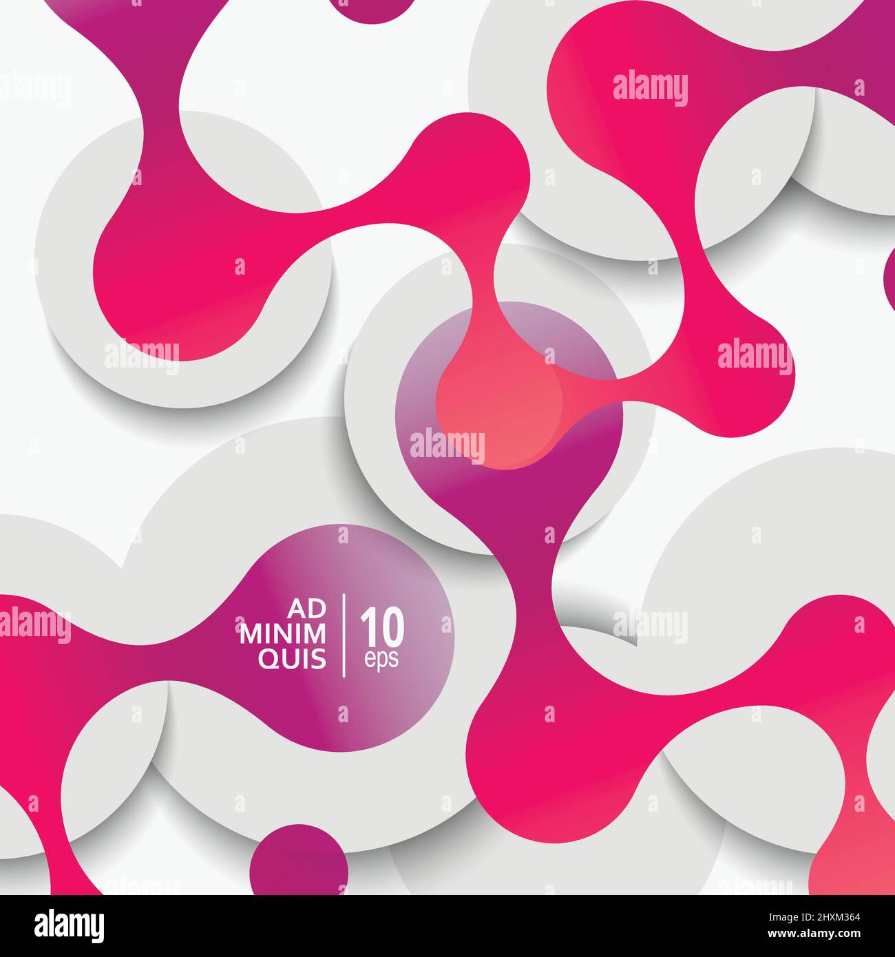 Vector abstract background with connect circles and circles shadows Stock Vector