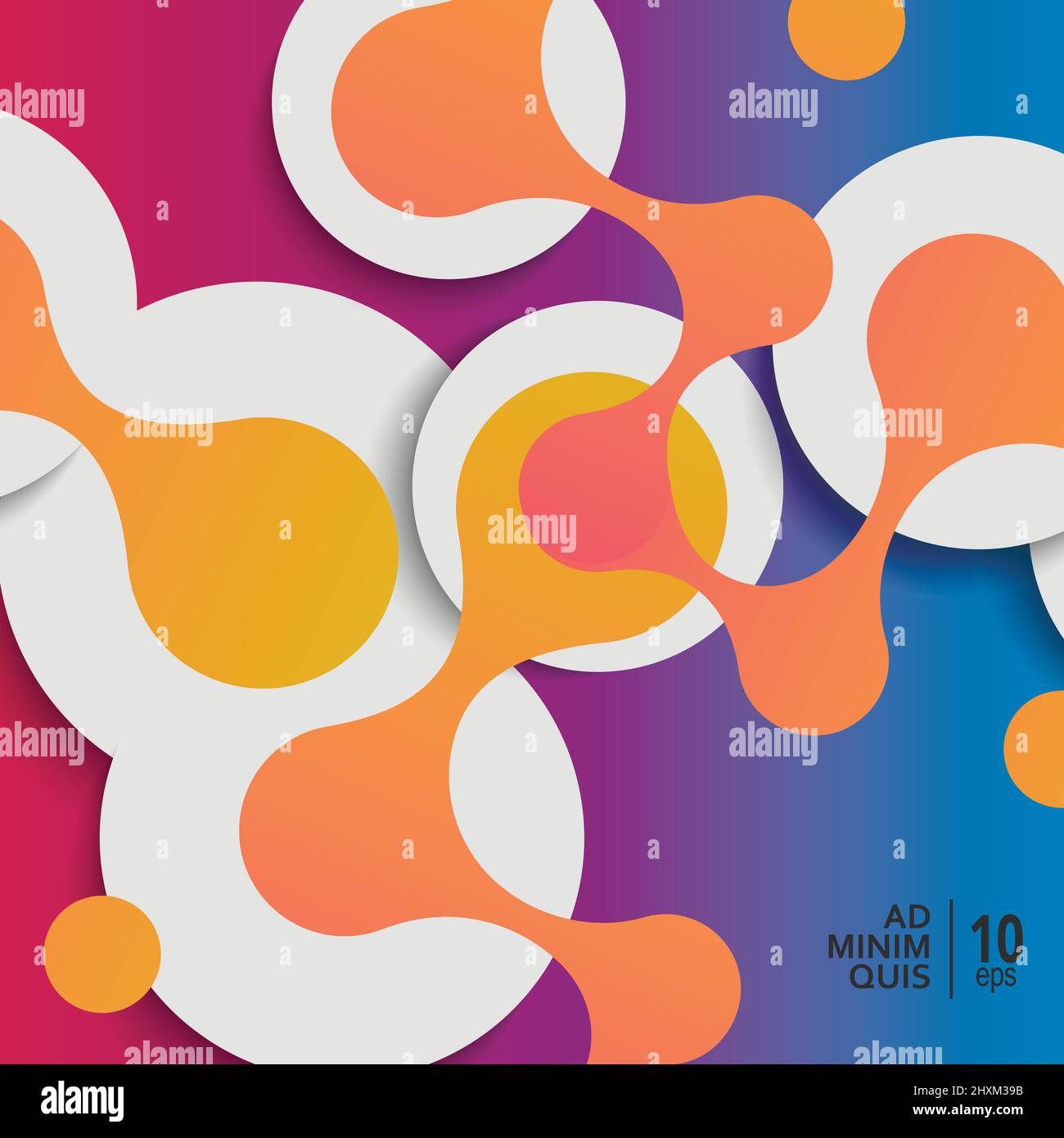 Vector abstract background with connect circles and circles shadows Stock Vector