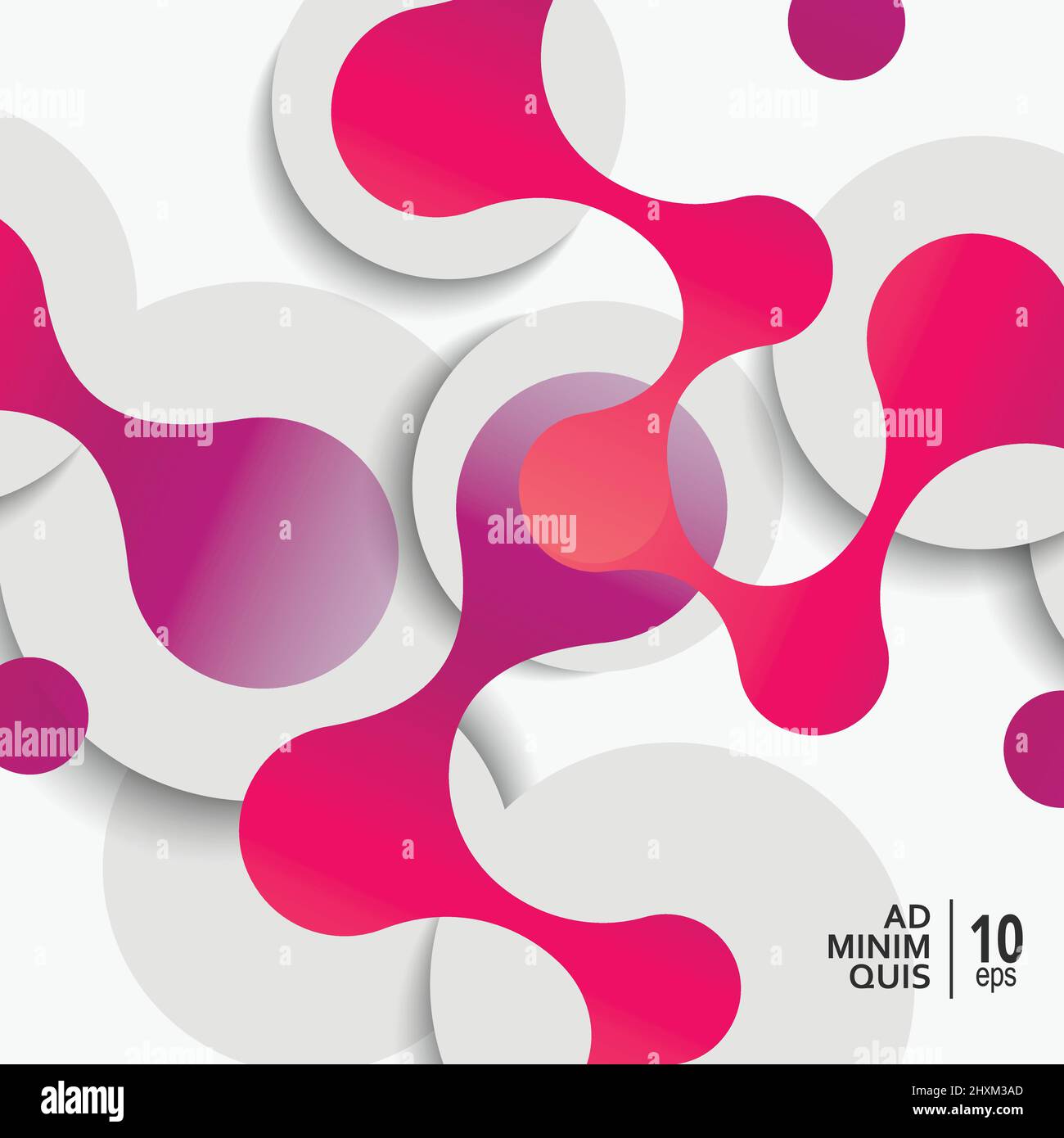 Vector abstract background with connect circles and circles shadows Stock Vector
