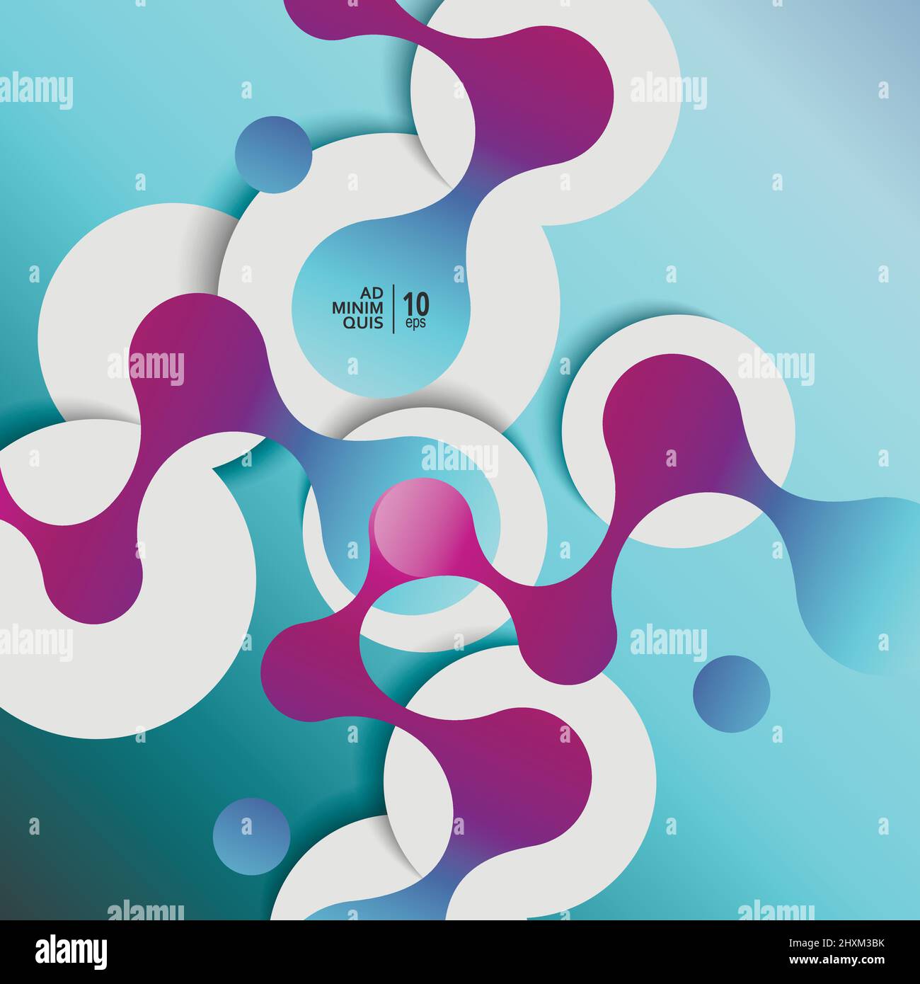 Vector abstract circles connected background Stock Vector