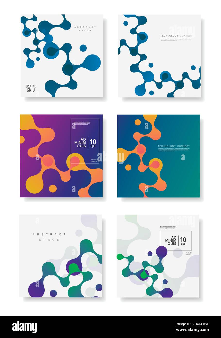 Colorful geometric background design with fluid shapes composition Stock Vector