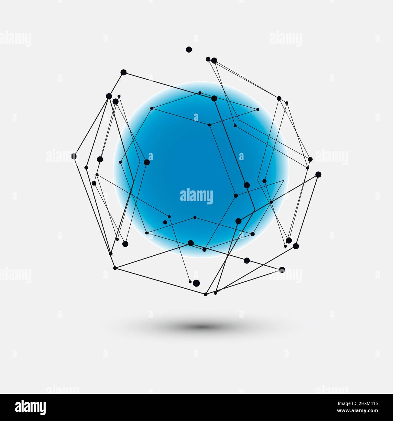 Molecule and communication vector pattern. Abstract circle connected lines with dots Stock Vector
