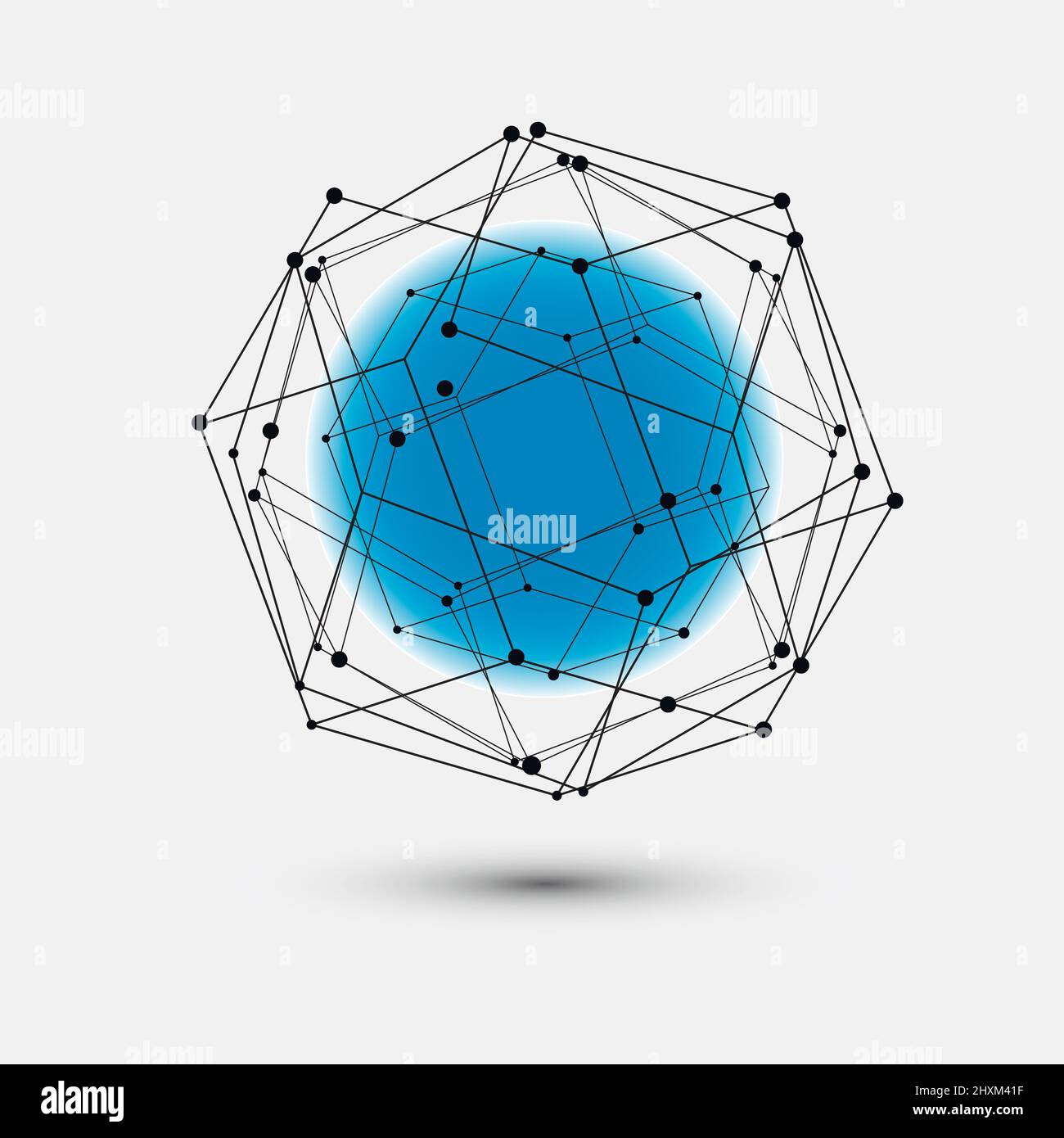 Molecule and communication vector pattern. Abstract circle connected lines with dots Stock Vector