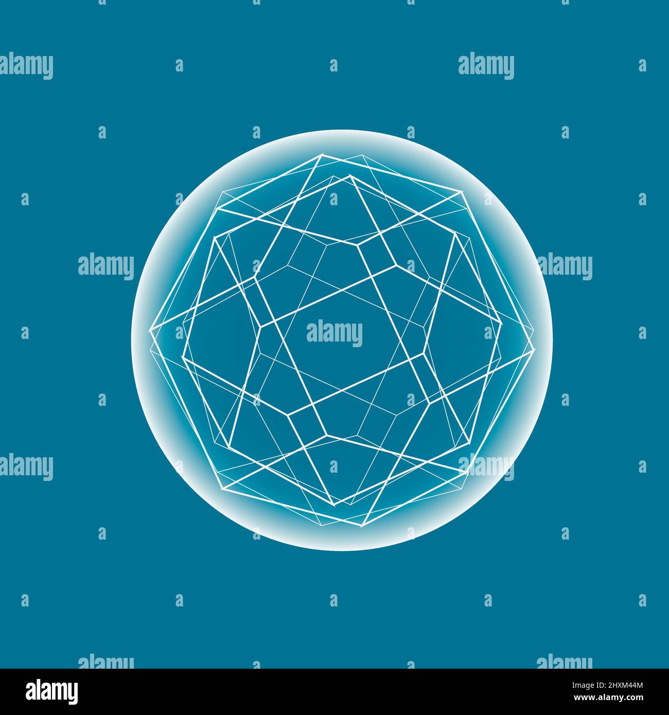 Molecule and communication vector pattern. Abstract circle connected lines with dots Stock Vector