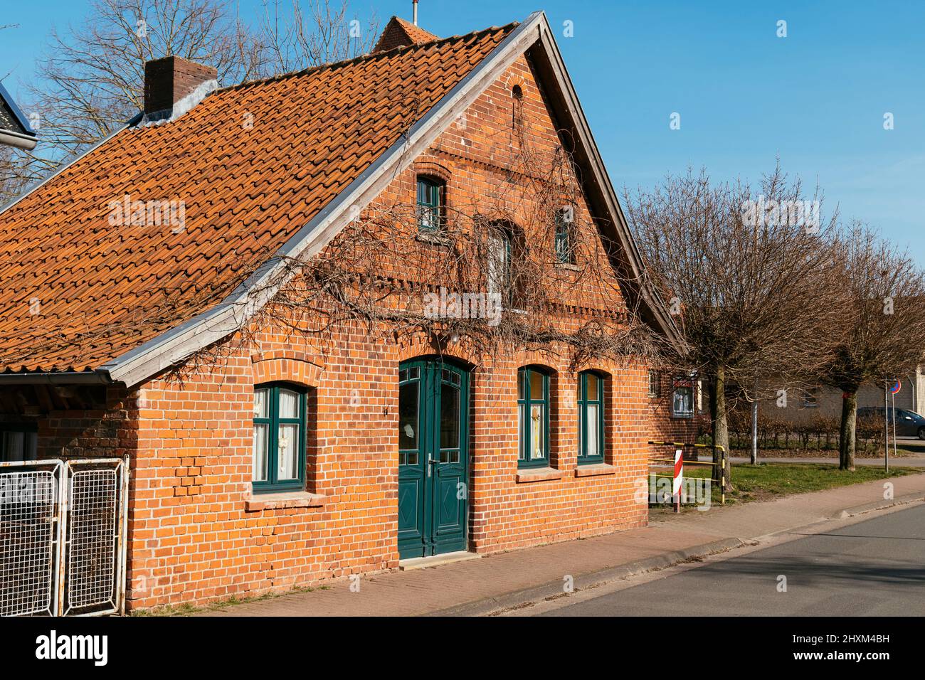 Tiny house with 64m2 in Windheim near Petershagen. Available to rent as vacation home. Stock Photo