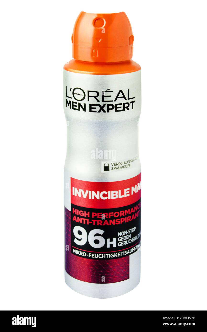 Hamburg, Germany - March 8 2022: L'oréal Men Expert Invincible  Anti-Transpirant isolated against white background closeup Stock Photo -  Alamy