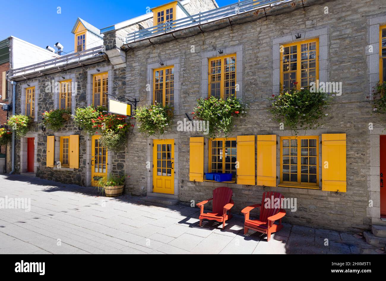 Canada, Old Quebec City tourist attractions, Petit Champlain lower town and shopping district. Stock Photo