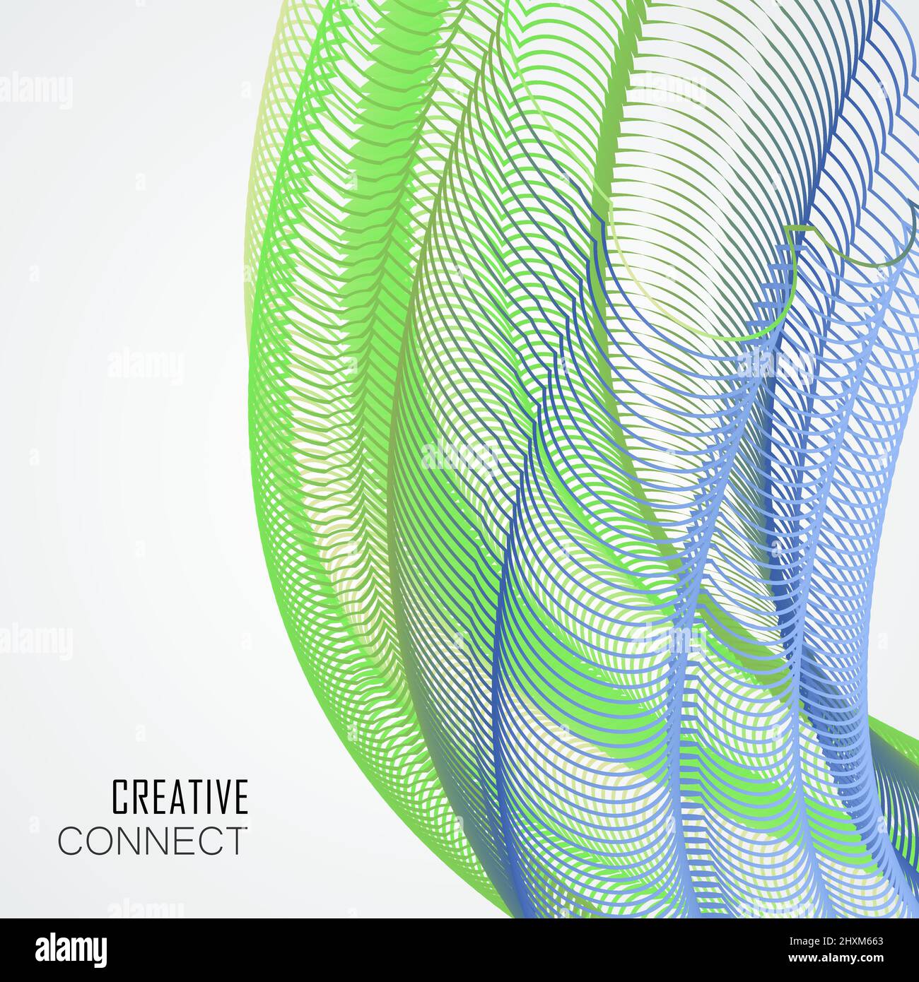 Abstract wave digital element for design and color line art background ...