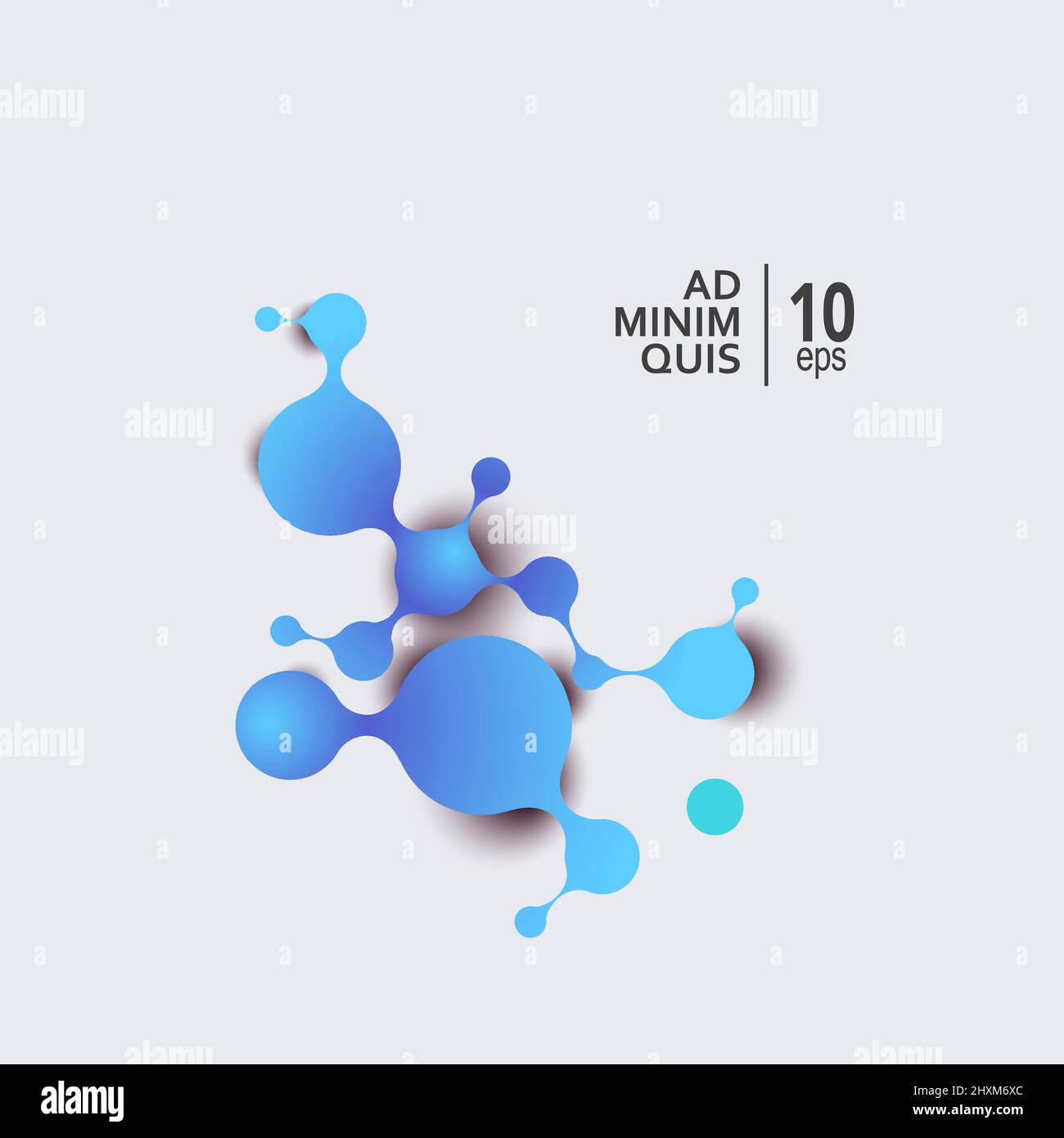 Abstract molecules and communication technology with connected circles with space for your text. Vector illustration Stock Vector