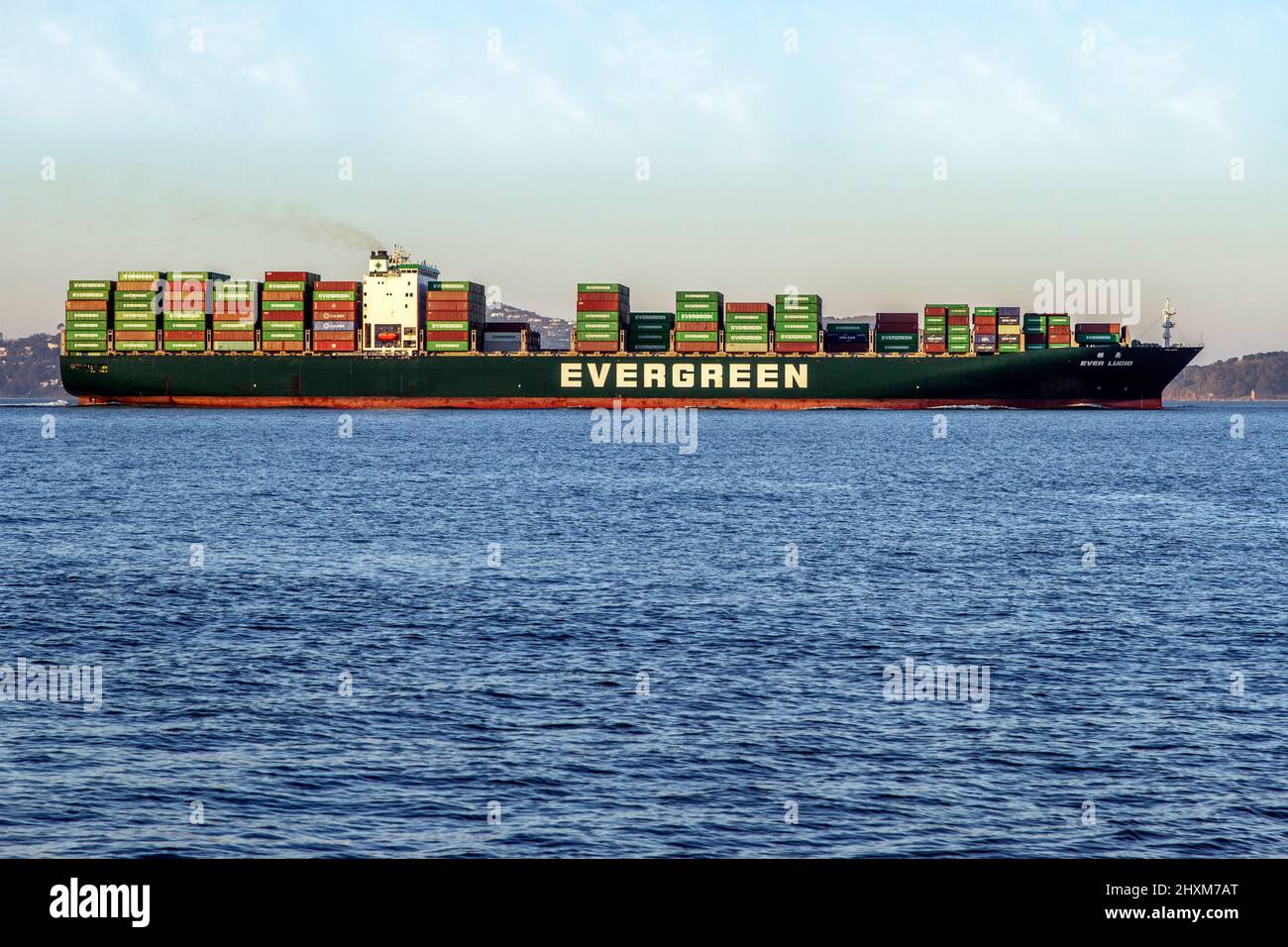 Evergreen Cargo Ship Stock Photo
