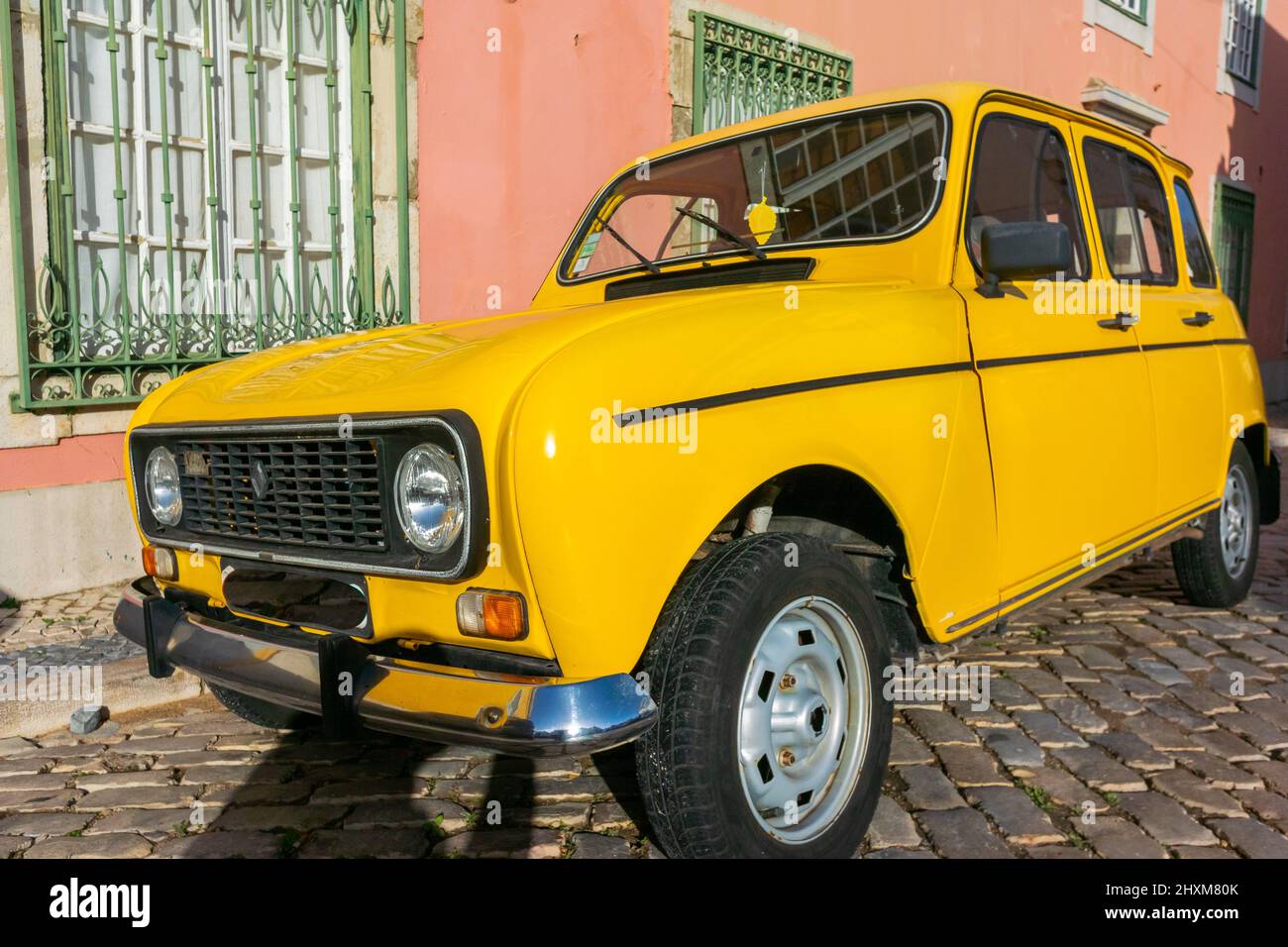Faro, Portugal, Classical Car parked, Renault 4CV, Street Scenes, french cars retro Stock Photo
