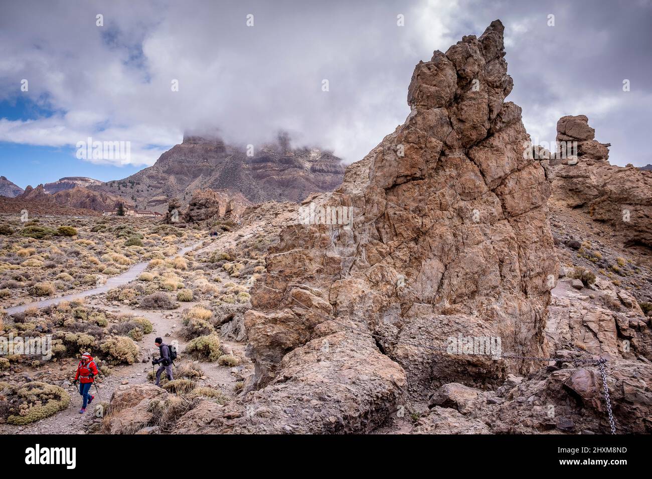 Los Roques de Garcia, volcanic rock formations in Teide national park, Tenerife, Canary Islands, Spain Stock Photo