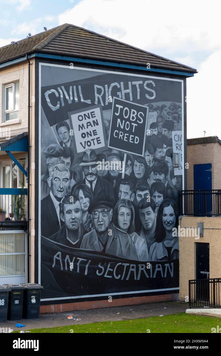 A Mural In Bogside Depicting The Events During The Troubles In A Mural In Bogside Depicting The Events During The Troubles In