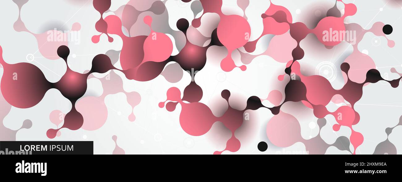 Vector abstract with connection molecules, atoms and DNA background ...