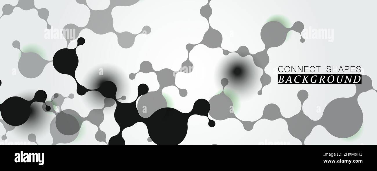 Vector abstract black molecules design and connection atoms ...