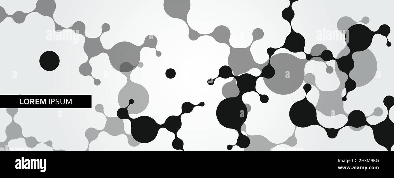 Vector abstract black molecules design and connection atoms ...
